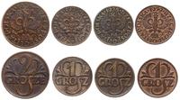 zestaw 4 monet, 1 grosz 1923 Kings Norton, 1 gro
