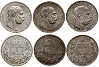 lot 3 x 1 korona 1896, 1915. 1916, Kremnica, sre