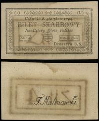 4 złote polskie 4.09.1794, seria 1-U, przebarwio