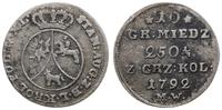 10 groszy miedziane 1792, Warszawa, odmiana z li
