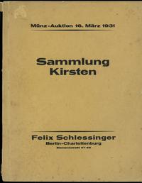 literatura numizmatyczna, Felix Schlessinger, Sammlung Kirsten: Hamburgische Münzen und Medaillen, D..