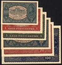 zestaw 6 banknotów 1/2, 1, 5, 10, 20 i 100 marek