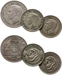 zestaw 3 monet, w skład zestawu wchodzi 1 szylin