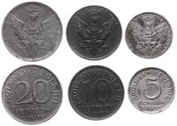 Polska, lot 3 monet, 1917