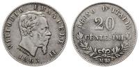 20 centesimi 1863 MBN, Mediolan, Pagani 535