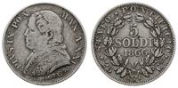 5 soldi 1866 R, Rzym, Berman 3344