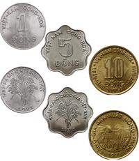 zestaw 3 monet, w skład zestawu wchodzi 1 dong 1
