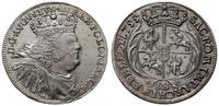 ort 1755 EC, Lipsk, duże popiersie, moneta wyczy