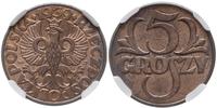 5 groszy 1939, Warszawa, moneta z naturalną barw