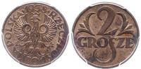 2 grosze 1938, Warszawa, piękna moneta z natural