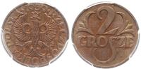 2 grosze 1939, Warszawa, piękna moneta z natural