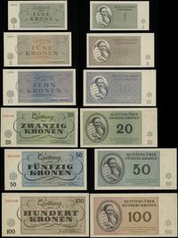 zestaw: 1, 5, 10, 20, 50 i 100 koron 1.01.1943, 