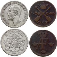lot dwóch monet, 1 öre 1763 oraz 2 korony 1904 (