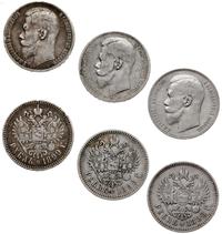 zestaw: 3 x rubel 1896, 1898, 1899, Petersburg i