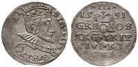 trojak 1591, Ryga, na awersie końcówka LI, Iger 