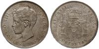 5 peset 1899 SGV, Madryt, srebro 25.06 g, małe o