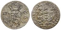 trojak 1760, Gdańsk, moneta wybita z końcówki bl
