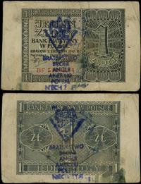 1 złoty 1.08.1941, seria BF, numeracja 5123284, 