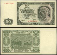 50 złotych 1.07.1948, seria A 8927490, bardzo rz