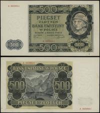 500 złotych 01.03.1940, seria A, numeracja 99386