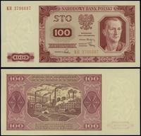 100 złotych 01.07.1948, seria KR, numeracja 3706