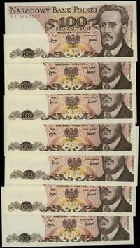 Polska, zestaw 7 x 100 złotych, 17.05.1976