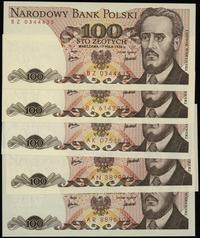 zestaw 5 x 100 złotych 17.05.1976, w skład zesta