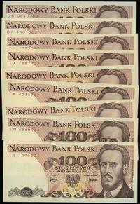 zestaw 9 x 100 złotych 17.05.1976, w skład zesta
