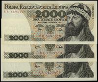 Polska, zestaw 3 x 2.000 złotych