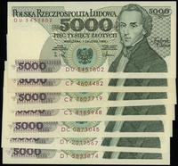 Polska, zestaw 7 x 5.000 złotych, 01.12.1988