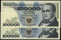 zestaw 2 x 100.000 złotych 01.02.1990, w skład z