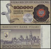 200.000 złotych 01.12.1989, seria G, numeracja 0