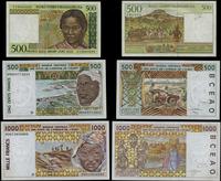 Madagaskar, zestaw: 2 x 500 franków i 1 x 1.000 franków