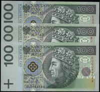Polska, zestaw 3 x 100 złotych, 25.03.1994