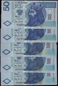 Polska, zestaw 5 x 50 złotych, 25.03.1994