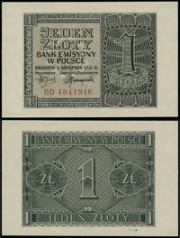 1 złoty 1.08.1941, seria BD, numeracja 4041946, 