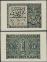 1 złoty 1.08.1941, seria BD, numeracja 4041958, 