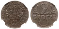 2 grosze 1925, Warszawa, moneta w pudełku NGC nr