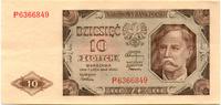 10 złotych 1.07.1948, seria P, banknot bez śladó