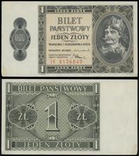 1 złoty 1.10.1938, seria IK, numeracja 8156849, 
