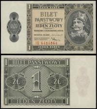 1 złoty 1.10.1938, seria IG, numeracja 6484864, 