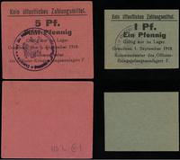 zestaw 1 fenig, 5 fenigów 1.09.1918, razem 2 ład