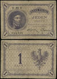 1 złoty 28.02.1919, seria 85 D, numeracja 045336