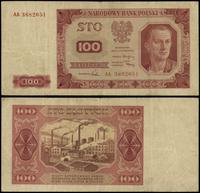 100 złotych 1.07.1948, seria AA, numeracja 38820