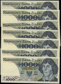 zestaw: 7 x 1.000 złotych 2.07.1975, serie AC, 2