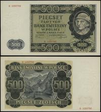 500 złotych 1.03.1940, seria B, numeracja 105079
