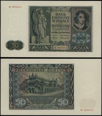 50 złotych 1.08.1941, seria B, numeracja 1974111
