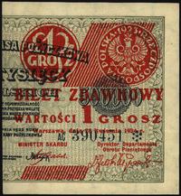 1 grosz 28.04.1924, część prawa, seria AC 390451