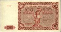 100 złotych  15.07.1947, seria D 5806960, bankno