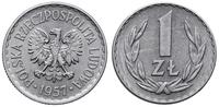 1 złoty 1957, Warszawa, aluminium, bardzo ładne,